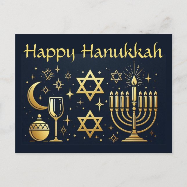 Happy Hanukkah Postcard (Front)