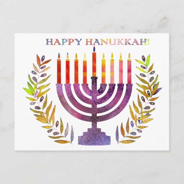 Happy Hanukkah Postcard (Front)