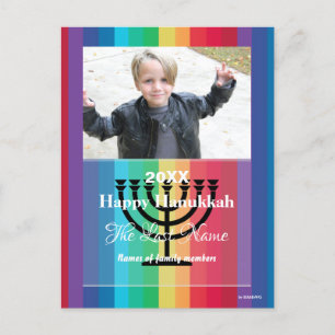 Happy Hanukkah Rainbow Photo Postcard   - HAMbWG