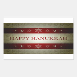 happy hanukkah rectangular sticker