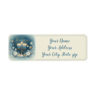 Happy Hanukkah Return Address Label