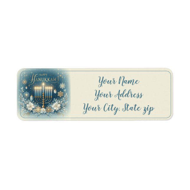 Happy Hanukkah Return Address Label (Front)