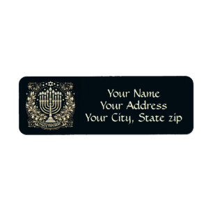 Happy Hanukkah Return Address Label