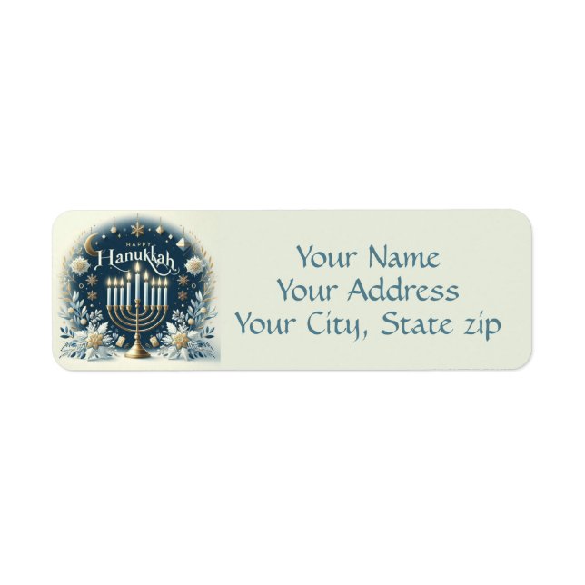 Happy Hanukkah Return Address Label (Front)