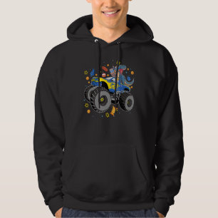 Happy Hanukkah Rex Dinosaur Monster Truck Boys Kid Hoodie