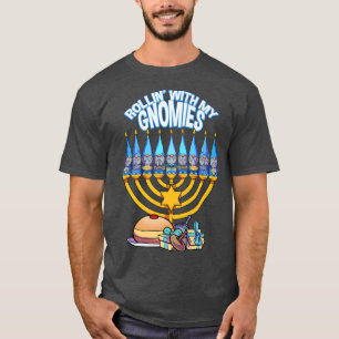 Happy Hanukkah Rollin With My Gnomies Jewish Xmas T-Shirt