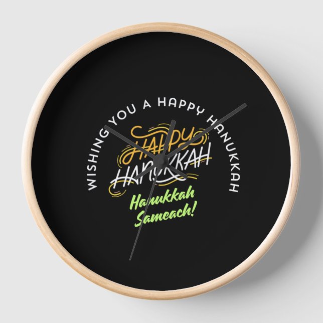 Happy Hanukkah Sameach! Clock (Front)