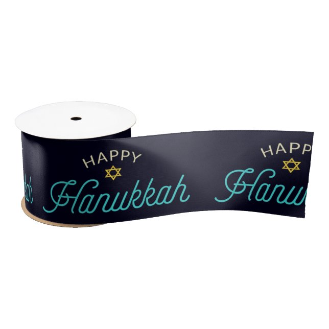Happy Hanukkah Satin Ribbon (Spool)