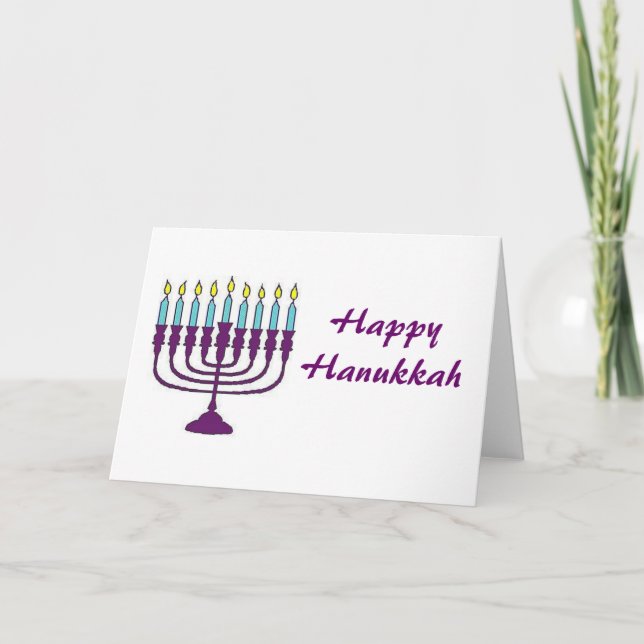 Happy Hanukkah Shalom Holiday Card (Front)