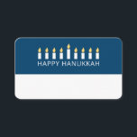Happy Hanukkah | Simple and Modern Candle Greeting Place Card<br><div class="desc">This is a simple,  minimalist and modern design of the Menorah or temple candlesticks.</div>
