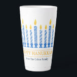 Happy Hanukkah | Simple Elegant Candle Greeting  Latte Mug<br><div class="desc">Happy Hanukkah | Simple Elegant Candle Greeting</div>