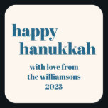 Happy Hanukkah Simple Teal Blue Personalised Square Sticker<br><div class="desc">Happy Hanukkah Simple Teal Blue Personalised Square Sticker</div>