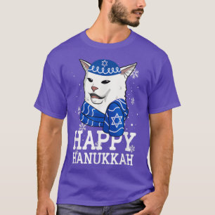 Happy Hanukkah Smudge Cat Meme Funny Holiday Ugly T-Shirt