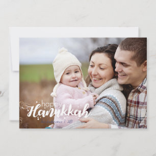 Happy Hanukkah Snow Bubbles Holiday Photo Card