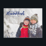 Happy Hanukkah Snow Bubbles Photo Postcards<br><div class="desc">Stylish and cute Happy Hanukkah Snow Bubbles Holiday Photo Postcards are perfect for all your friends and family this holiday season.  Customise the text with your family name and the year and swap out the picture for a photo of your kids,  pet,  or the whole family.</div>