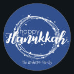 Happy Hanukkah Snow Bubbles Sticker Gift Tag<br><div class="desc">Cute and stylish Happy Hanukkah Snow Bubbles Sticker Gift Tag is perfect for your holiday gift giving needs.  There are other products we have that match this design.</div>