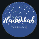 Happy Hanukkah Snow Bubbles Sticker Gift Tag<br><div class="desc">Cute and stylish Happy Hanukkah Snow Bubbles Sticker Gift Tag is perfect for your holiday gift giving needs.  There are other products we have that match this design.</div>