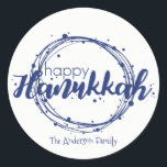 Happy Hanukkah Snow Bubbles Sticker Gift Tag<br><div class="desc">Cute and stylish Happy Hanukkah Snow Bubbles Sticker Gift Tag is perfect for your holiday gift giving needs.  There are other products we have that match this design.</div>
