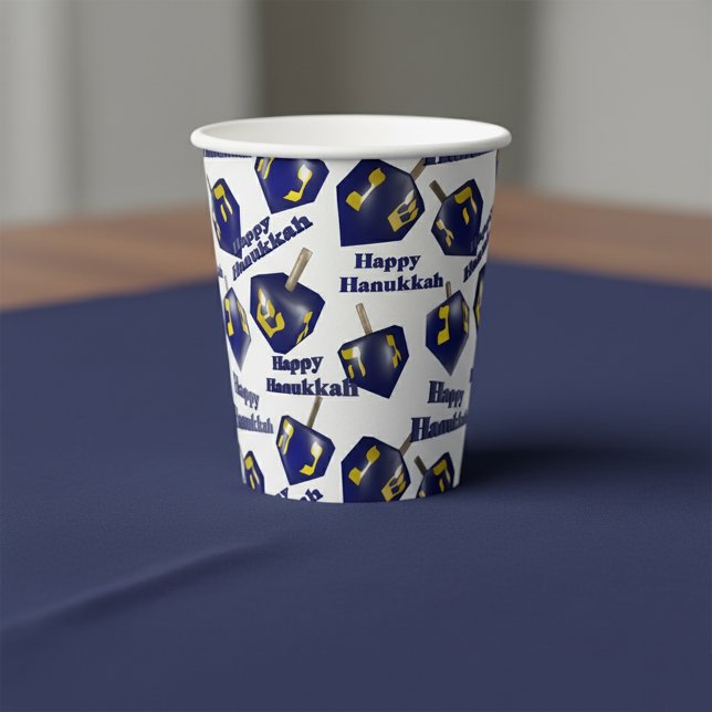 Happy Hanukkah Spinning Dreidel Paper Cups (Creator Uploaded)