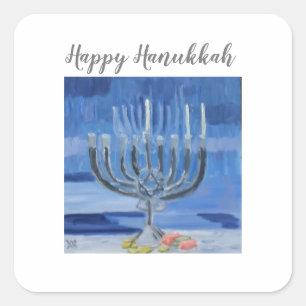 Happy Hanukkah Square Sticker