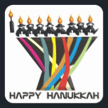 Happy Hanukkah Square Sticker<br><div class="desc">Customise it with your own design, or any of ours.</div>