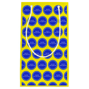 Happy Hanukkah Star Circle Small Gift Bag