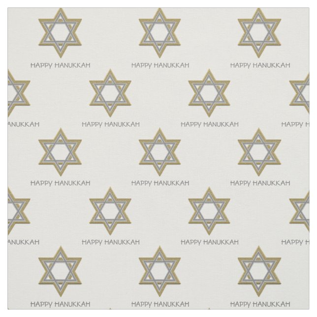 HAPPY HANUKKAH | Star of David Customisable Text Fabric (Swatch)