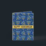 Happy Hanukkah Star of David Cute Trendy  Holiday Card<br><div class="desc">Happy Hanukkah,  star of David,  Menorah,  cute,  white,  yellow,  blue,  trendy,  stars,  candles card.</div>