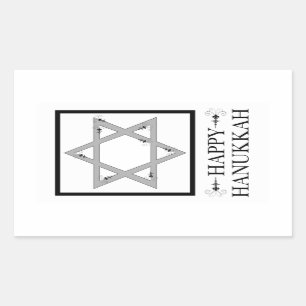 happy hanukkah (star of david elegance) rectangular sticker