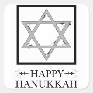 happy hanukkah (star of david elegance) square sticker