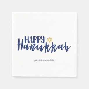 Happy Hanukkah Star of David Holiday Napkin