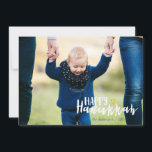 Happy Hanukkah Star of David Holiday Photo Card<br><div class="desc">Stylish and cute Happy Hanukkah Star of David Holiday Photo Card is perfect for all your friends and family this holiday season.  Customise the text with your family name and the year and swap out the picture for a photo of your kids,  pet,  or the whole family.</div>