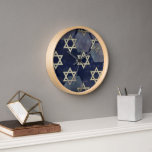Happy Hanukkah Star of David menorah Dreidel Slipp Clock<br><div class="desc">Happy Hanukkah Star of David menorah Dreidel SlipperyJoe's artistic Celebration Candles Jewish Hebrew Chanukah gifts decorations Judaism religion</div>