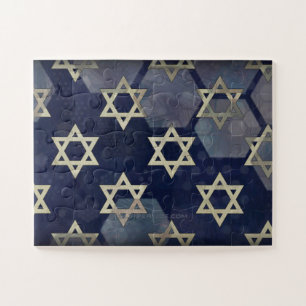 Happy Hanukkah Star of David menorah Dreidel Slipp Jigsaw Puzzle