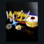 Happy Hanukkah Star of David menorah Dreidel Slipp Poster<br><div class="desc">Happy Hanukkah Star of David menorah Dreidel SlipperyJoe's Celebration Candles Jewish Hebrew Chanukah gifts decorations Judaism religion artistic</div>