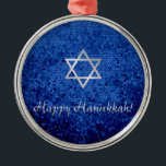 Happy Hanukkah Star of David Metal Tree Decoration<br><div class="desc">Happy Hanukkah with Star of David design.</div>