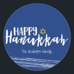 Happy Hanukkah Star of David Sticker Gift Tag<br><div class="desc">Cute and stylish Happy Hanukkah Star of David Sticker Gift Tag is perfect for your holiday gift giving needs.  There are other products we have that match this design.</div>
