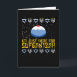 Happy Hanukkah Sufganiyah Jewish Funny Holiday Card<br><div class="desc">Beautiful design for Hanukkah festival for Jews Jewish holiday candles light with stars in the background and Star of David. Christmas belief religion for prayer and the feast days eating sufganiyah sweets</div>
