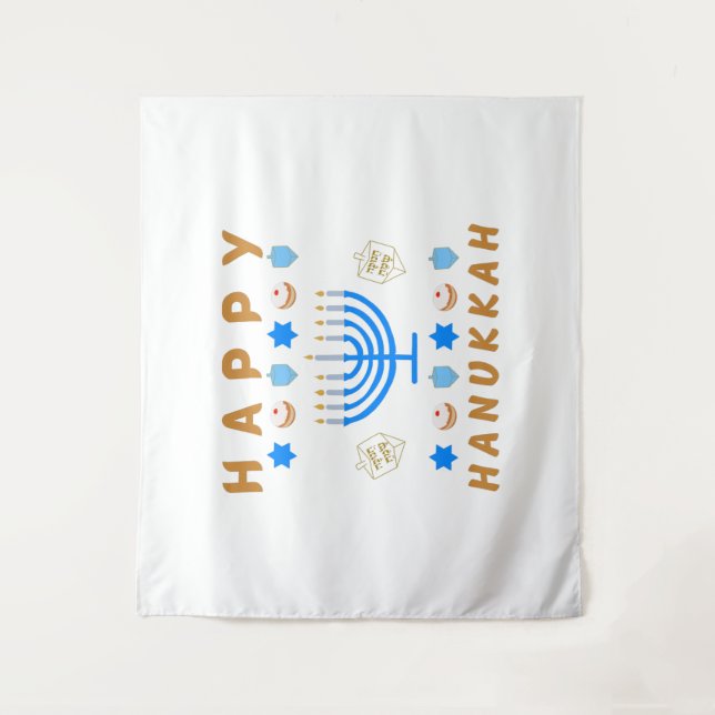 Happy Hanukkah  Tapestry (Front)