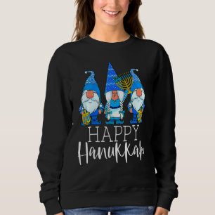 Happy Hanukkah Three Gnomes Jewish Gnome Lover Cha Sweatshirt