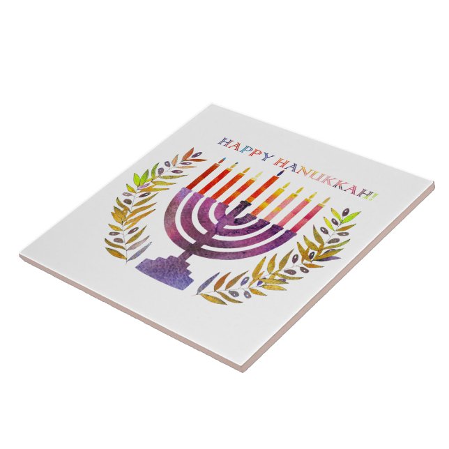 Happy Hanukkah Tile (Side)
