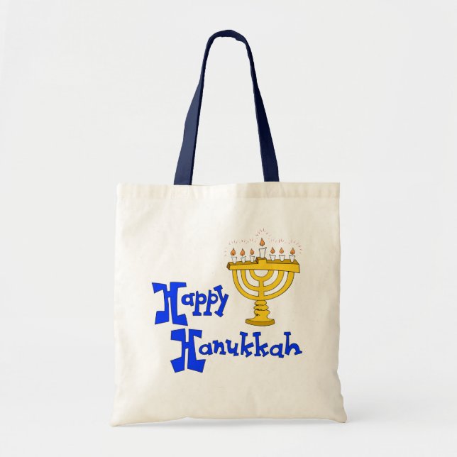 Happy Hanukkah Tote Bag (Front)