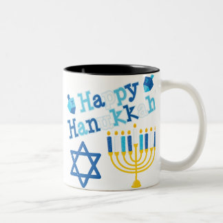 Happy Hanukkah Two-Tone Coffee Mug