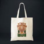 Happy Hanukkah Two Traditions One Wish Christmas Tote Bag<br><div class="desc">Two Christmas trees and two Stars of David and a menorah design tote bag for your shopping to celebrate Hanukkah. Check out other Hanukkah designs from this store</div>