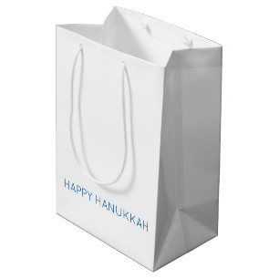 Happy Hanukkah Typography Holiday Faith Medium Gift Bag