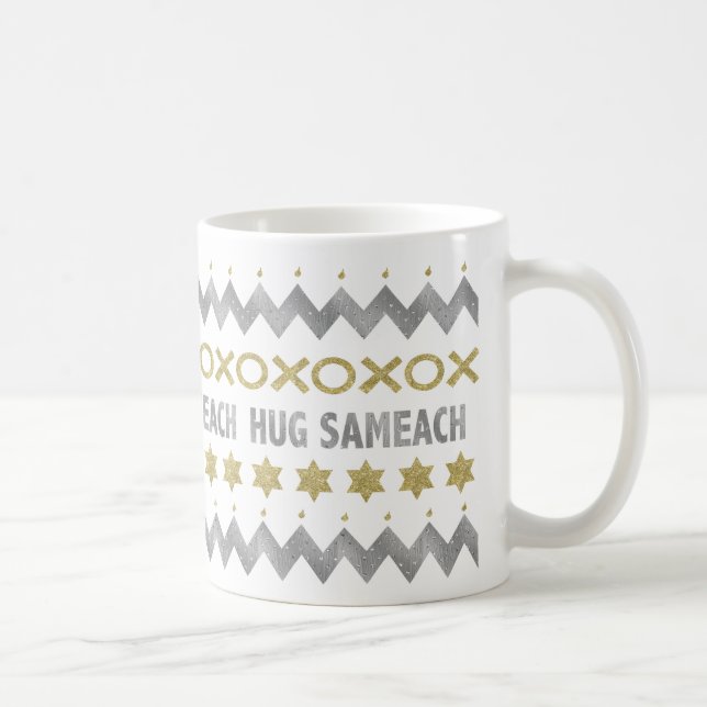 Happy Hanukkah "Ugly Sweater" Elegant Mug (Right)