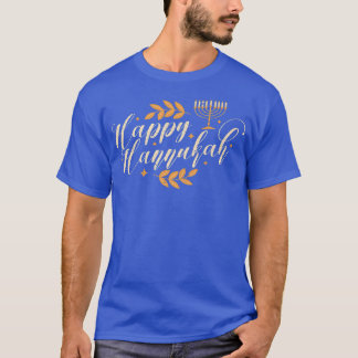 Happy Hanukkah Vintage Hebrew Menorah Jewish Holid T-Shirt