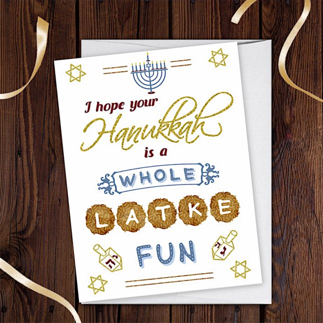 Happy Hanukkah Whole Latke Fun Funny Custom Card (Creator Uploaded)