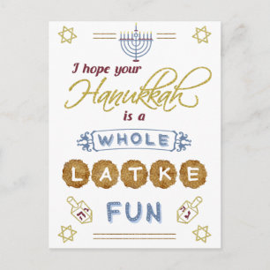 Happy Hanukkah Whole Latke Fun Funny Postcard