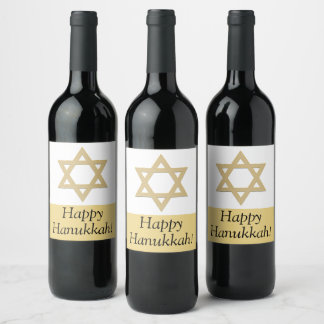 Happy Hanukkah wine stickers